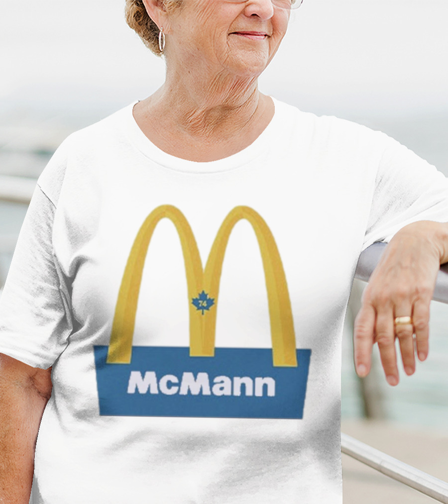 McMann 74 Maple Leaf Blue And Yellow Arches T-Shirt