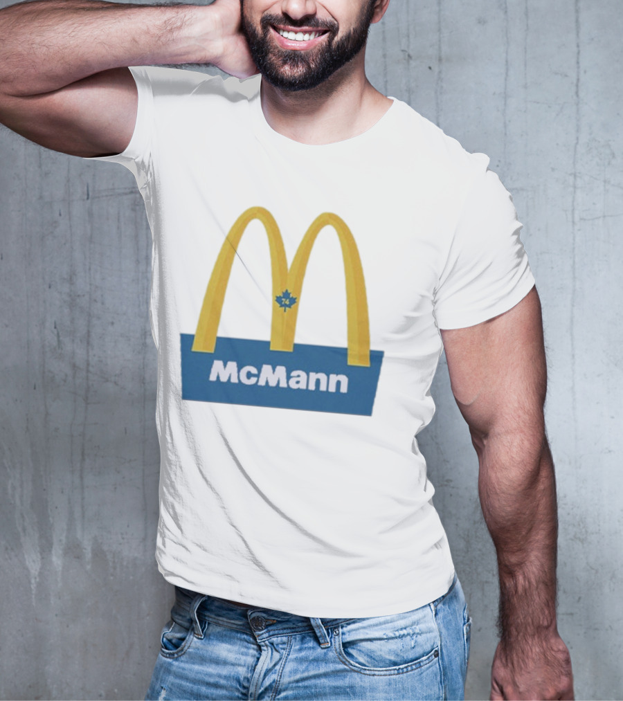 McMann 74 Maple Leaf Blue And Yellow Arches T-Shirt