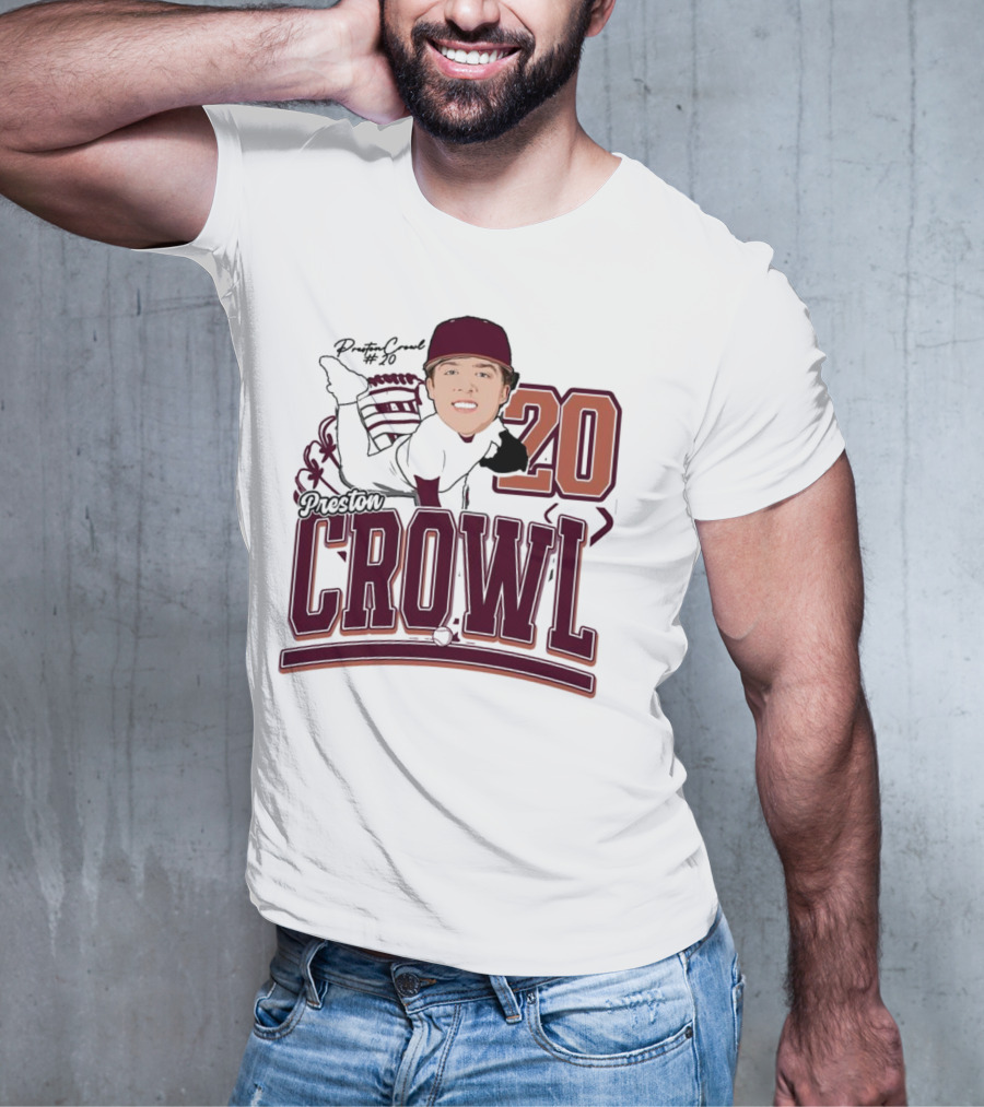 Preston Crowl Baseball 2025 Pitcher Number 20 T-Shirt