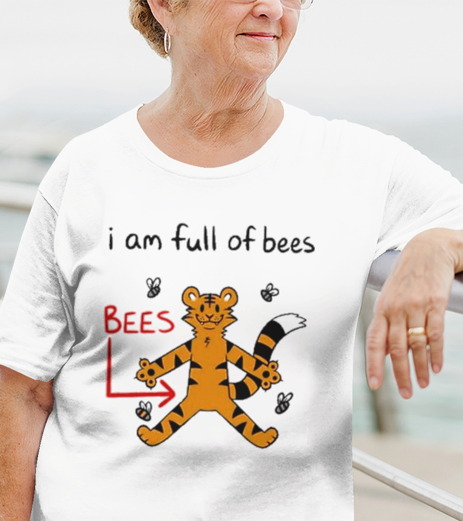 Prism Paws Tiger Bees Humor Graphic T-Shirt