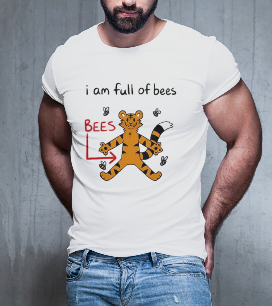 Prism Paws Tiger Bees Humor Graphic T-Shirt