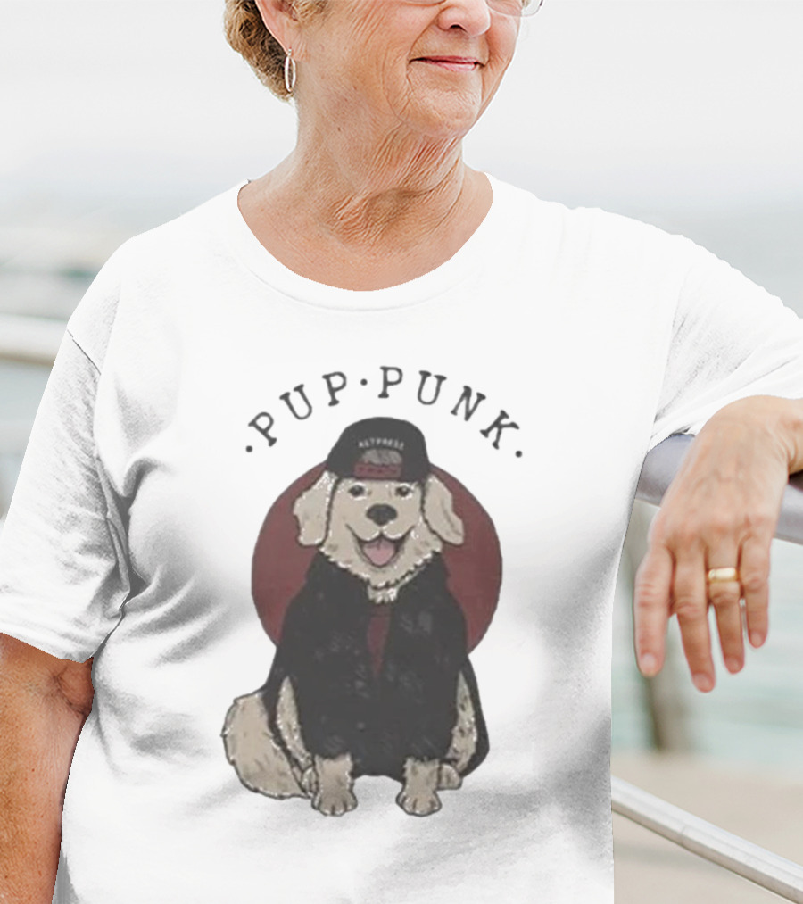 Pup Punk Funny Dog Hat Trick Adorable Canine Style T-Shirt