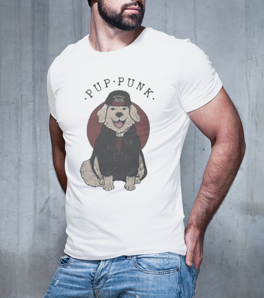 Pup Punk Funny Dog Hat Trick Adorable Canine Style T-Shirt