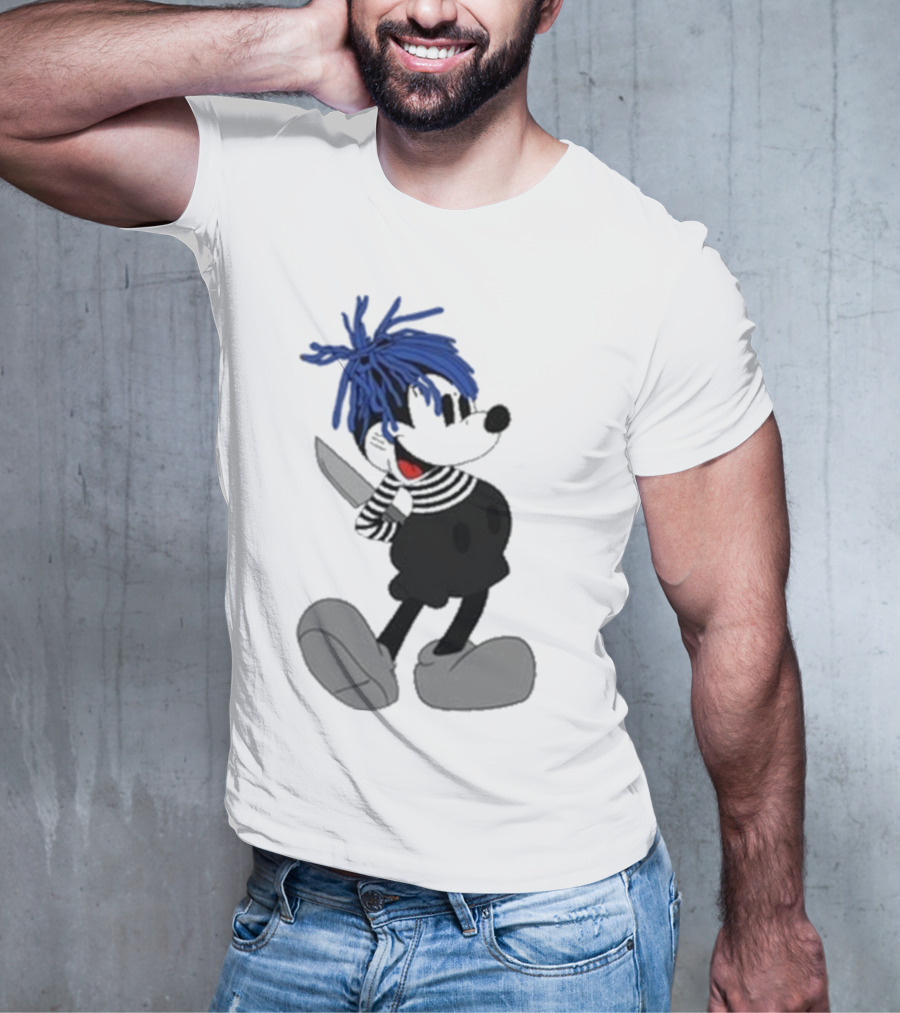 Revenge X Sad Knife Character With Blue Hair And Red Eyes T-Shirt