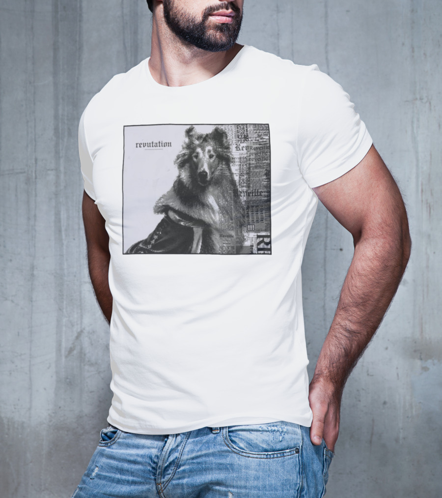 Revutation Reveille Collie Newspaper Style T-Shirt