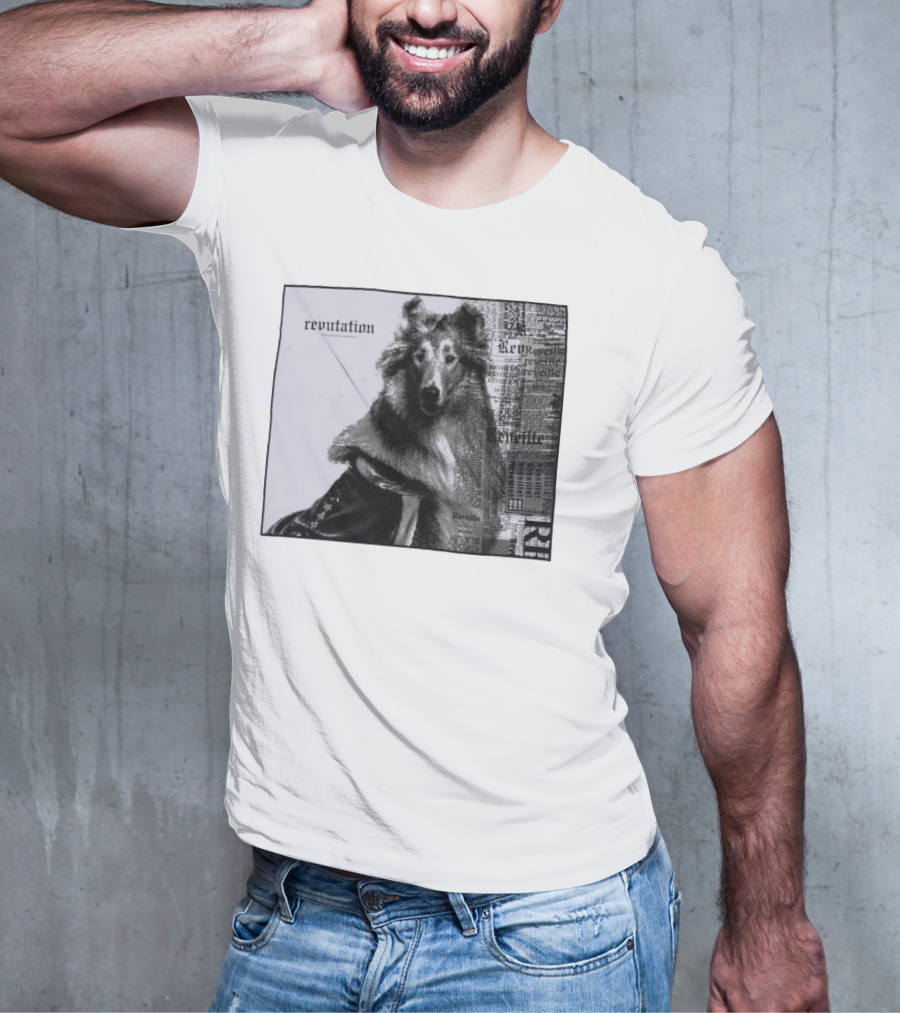 Revutation Reveille Collie Newspaper Style T-Shirt