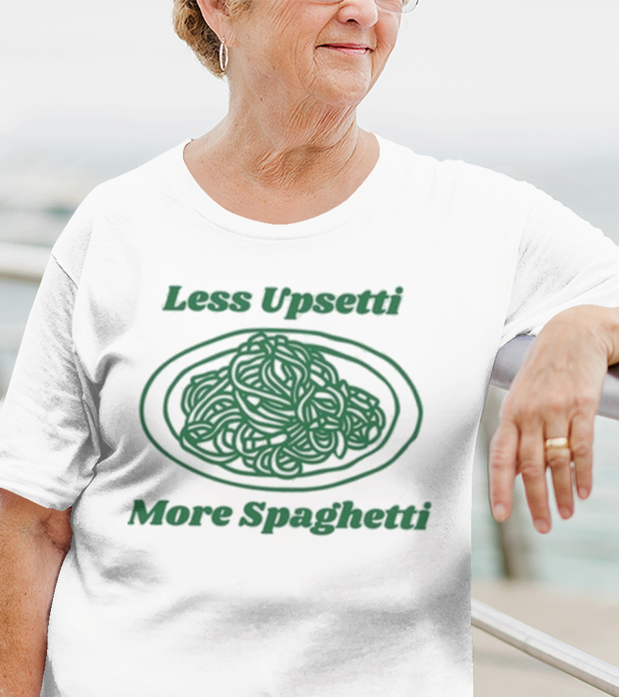 Quinny The Pooh Less Upsetti More Spaghetti Pasta Humor T-Shirt