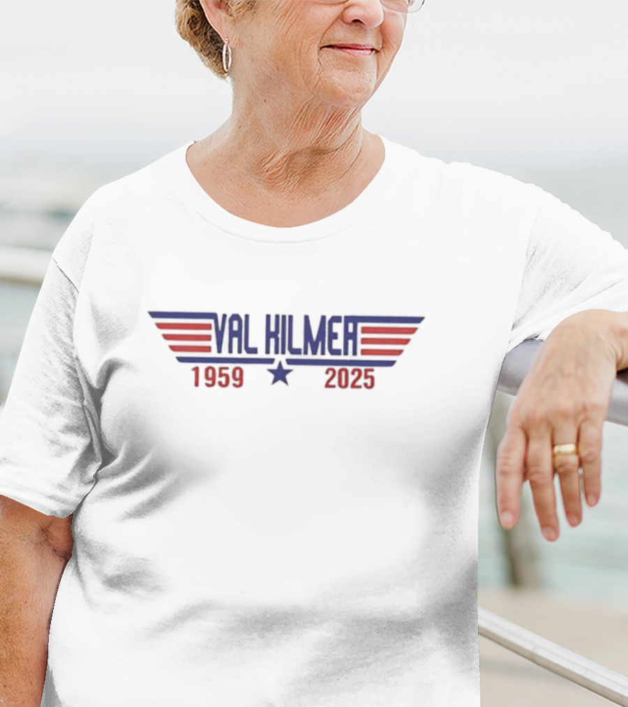 Val Kilmer Top Gun 1959 2025 Winged Star Motif T-Shirt