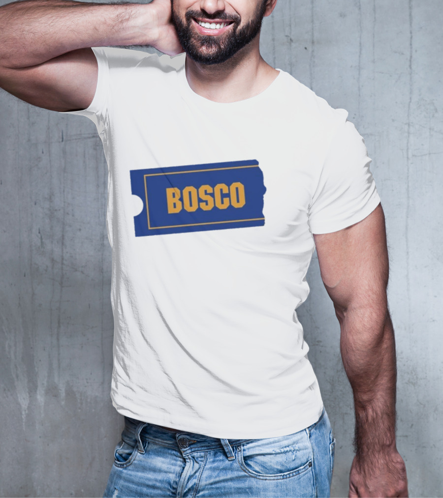 Ryder Roll Bosco Vintage Blue With Yellow Bold Ticket Style T-Shirt