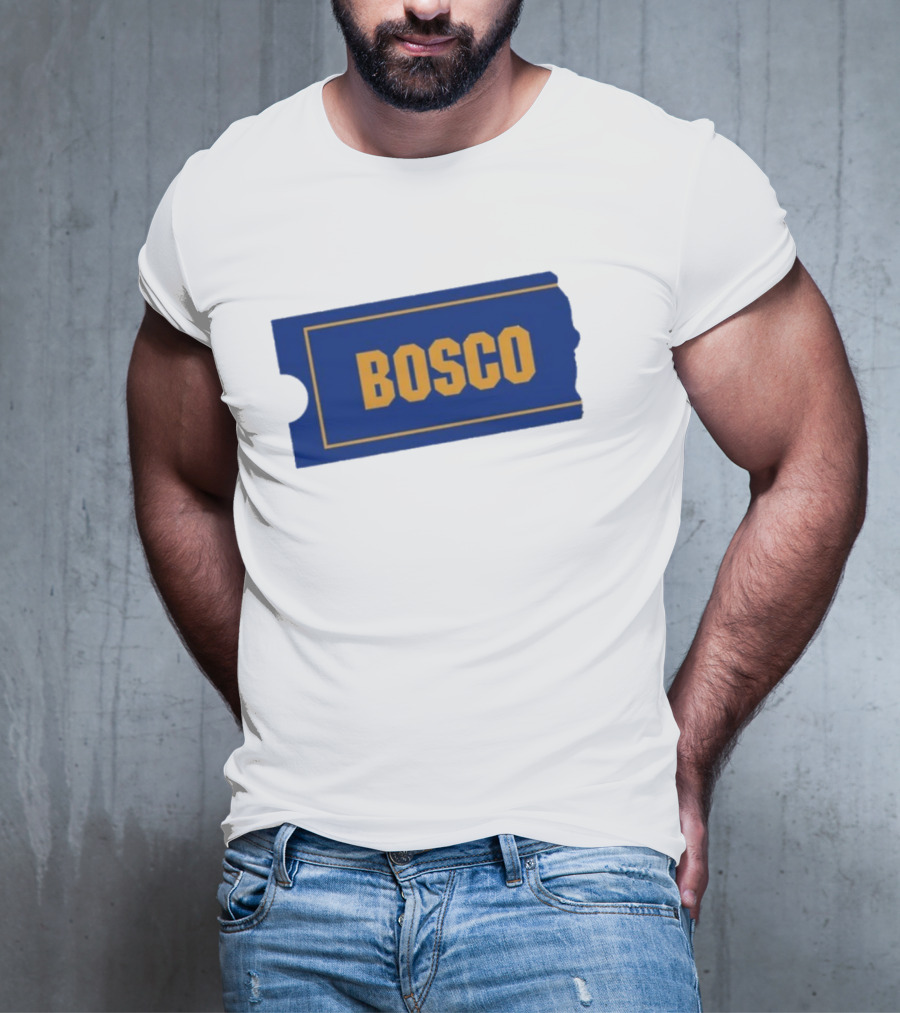 Ryder Roll Bosco Vintage Blue With Yellow Bold Ticket Style T-Shirt