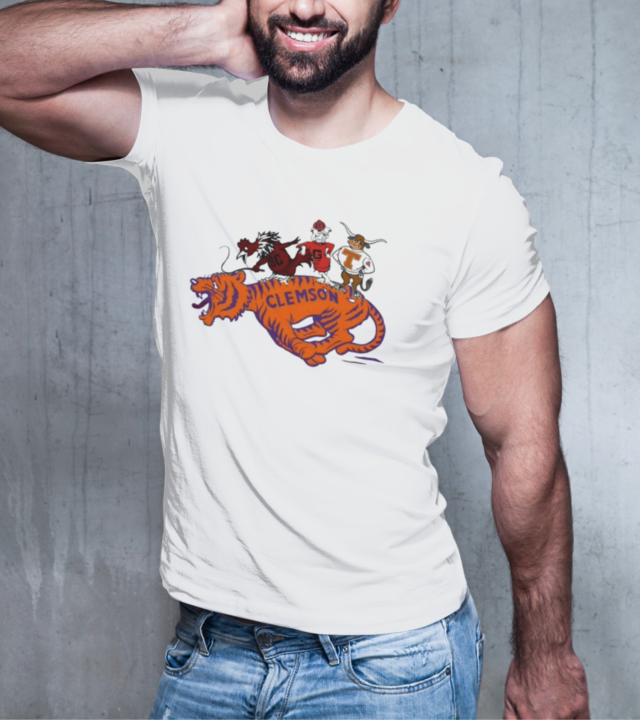 SEC Clemson Tigers South Carolina Gamecocks Georgia Bulldogs Tennessee Vols Mascot T-Shirt