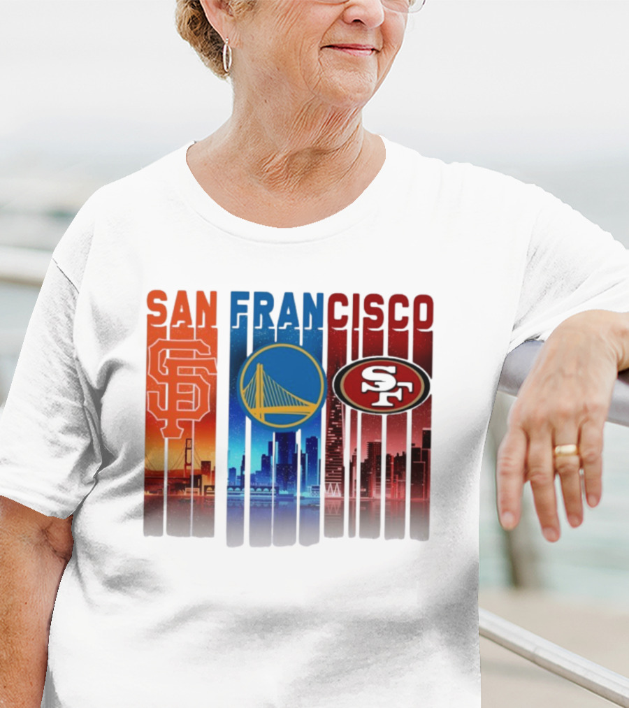 San Francisco Giants Warriors 49ers Cityscape Skyline T-Shirt
