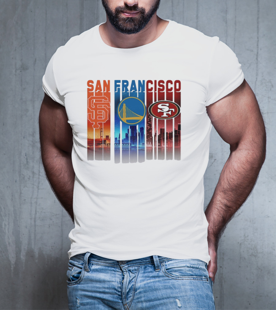 San Francisco Giants Warriors 49ers Cityscape Skyline T-Shirt