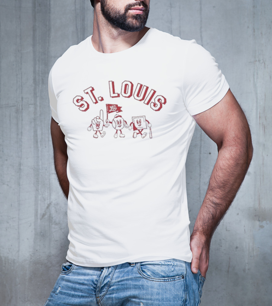 St. Louis Baseball Icons Series Six With Mascot Characters T-Shirt