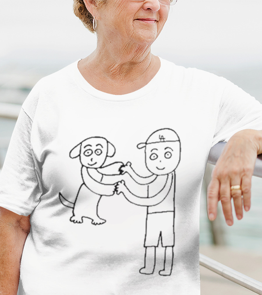 Shohei Otani And Dog Sketch By Kenta Maeda T-Shirt