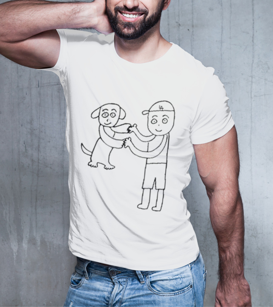 Shohei Otani And Dog Sketch By Kenta Maeda T-Shirt