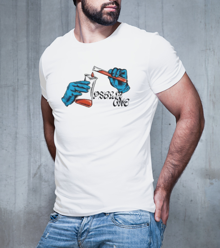 Science Of Psalm Blue Hands With Red Test Tube And Droplet T-Shirt
