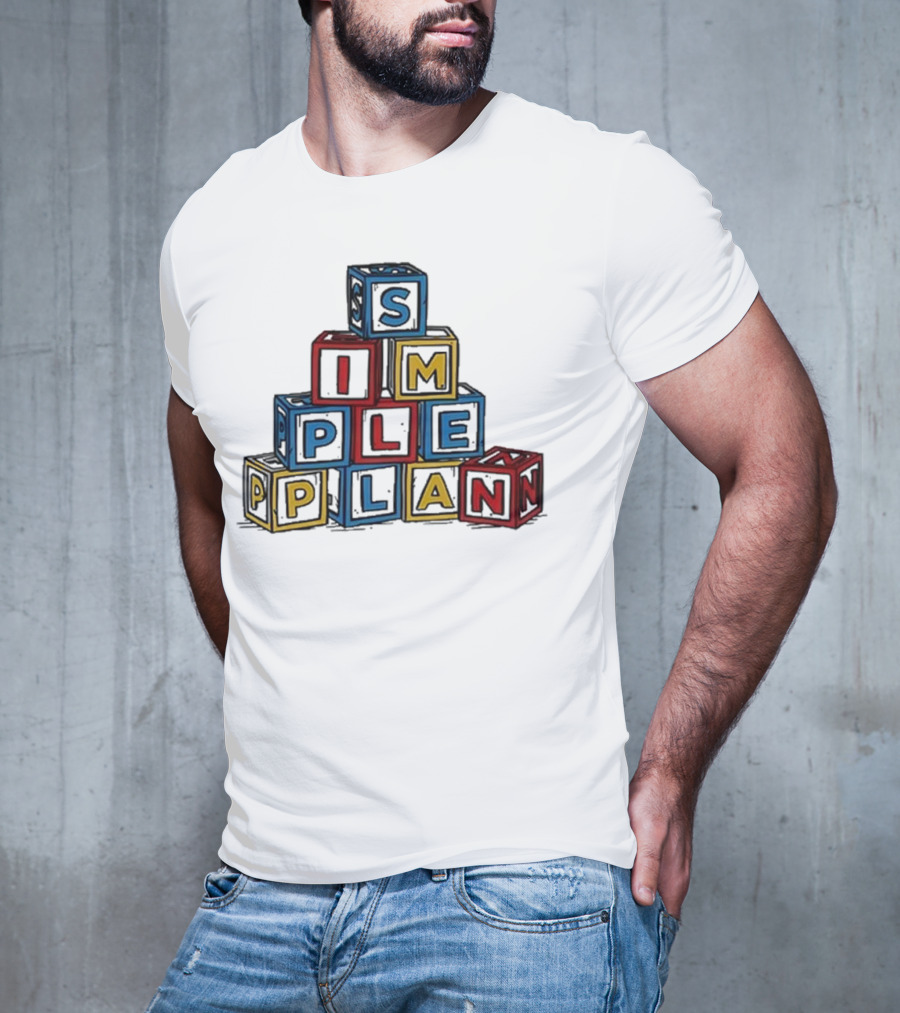 Simple Plan Alphabet Block Letter Stack T-Shirt