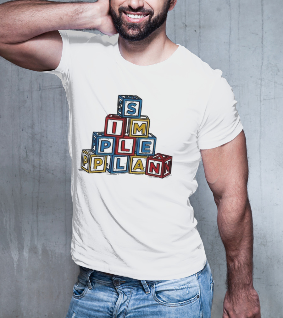 Simple Plan Alphabet Block Letter Stack T-Shirt