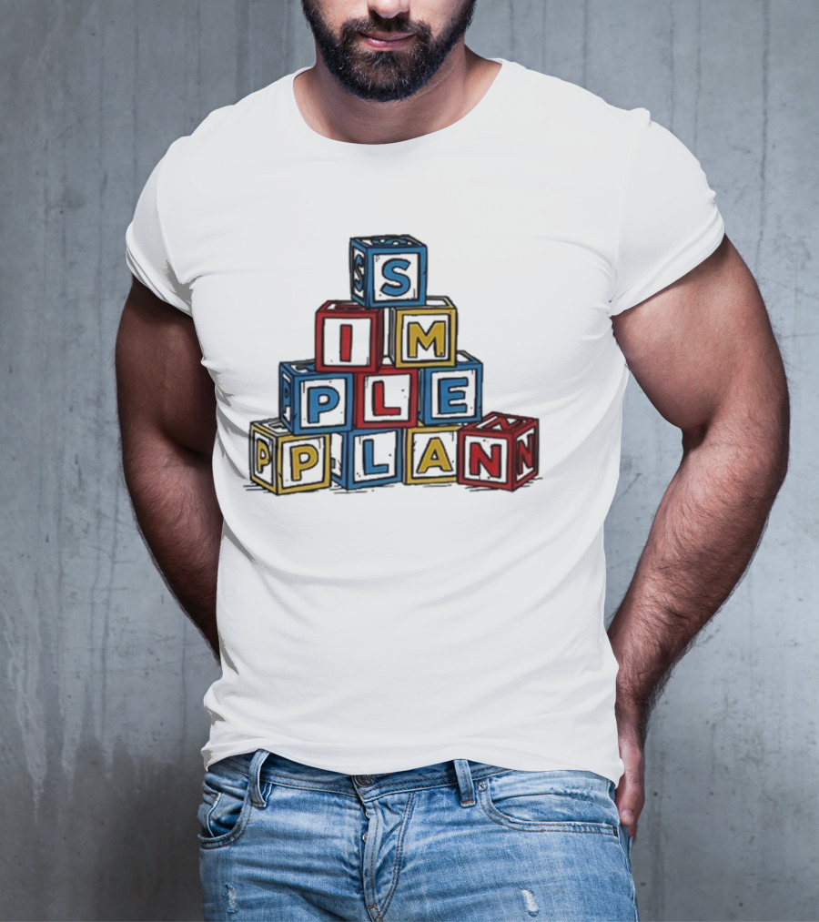Simple Plan Alphabet Block Letter Stack T-Shirt
