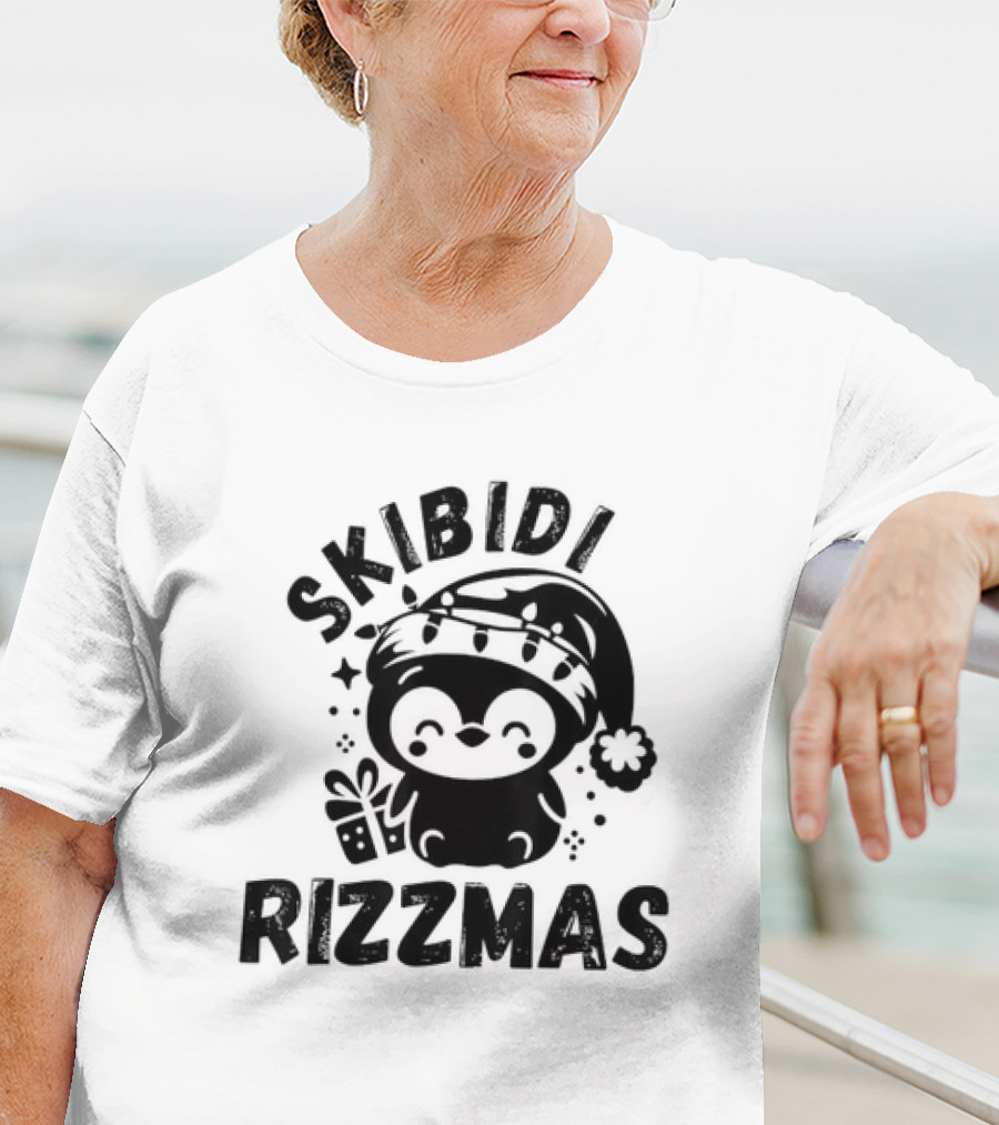 Love Skibidi Rizzmas Christmas Penguin T-Shirt