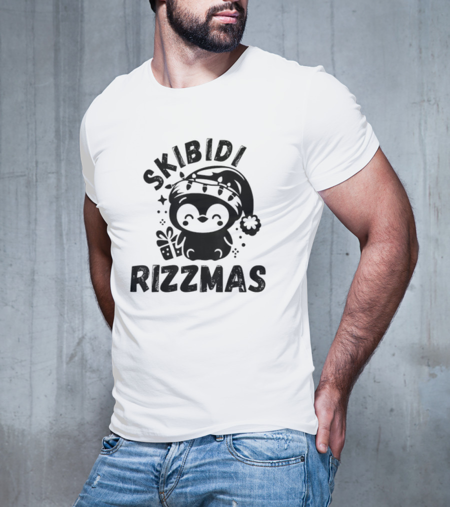 Love Skibidi Rizzmas Christmas Penguin T-Shirt