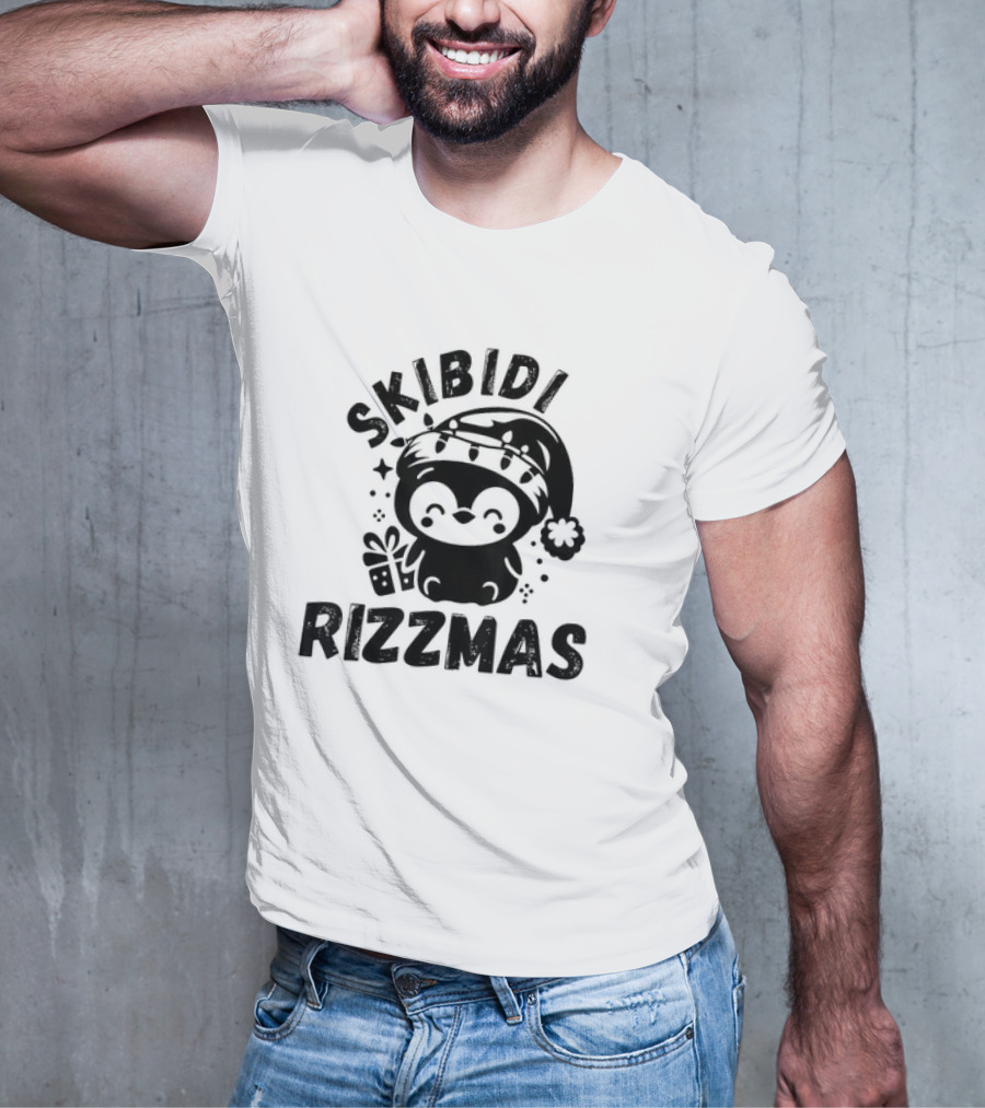Love Skibidi Rizzmas Christmas Penguin T-Shirt