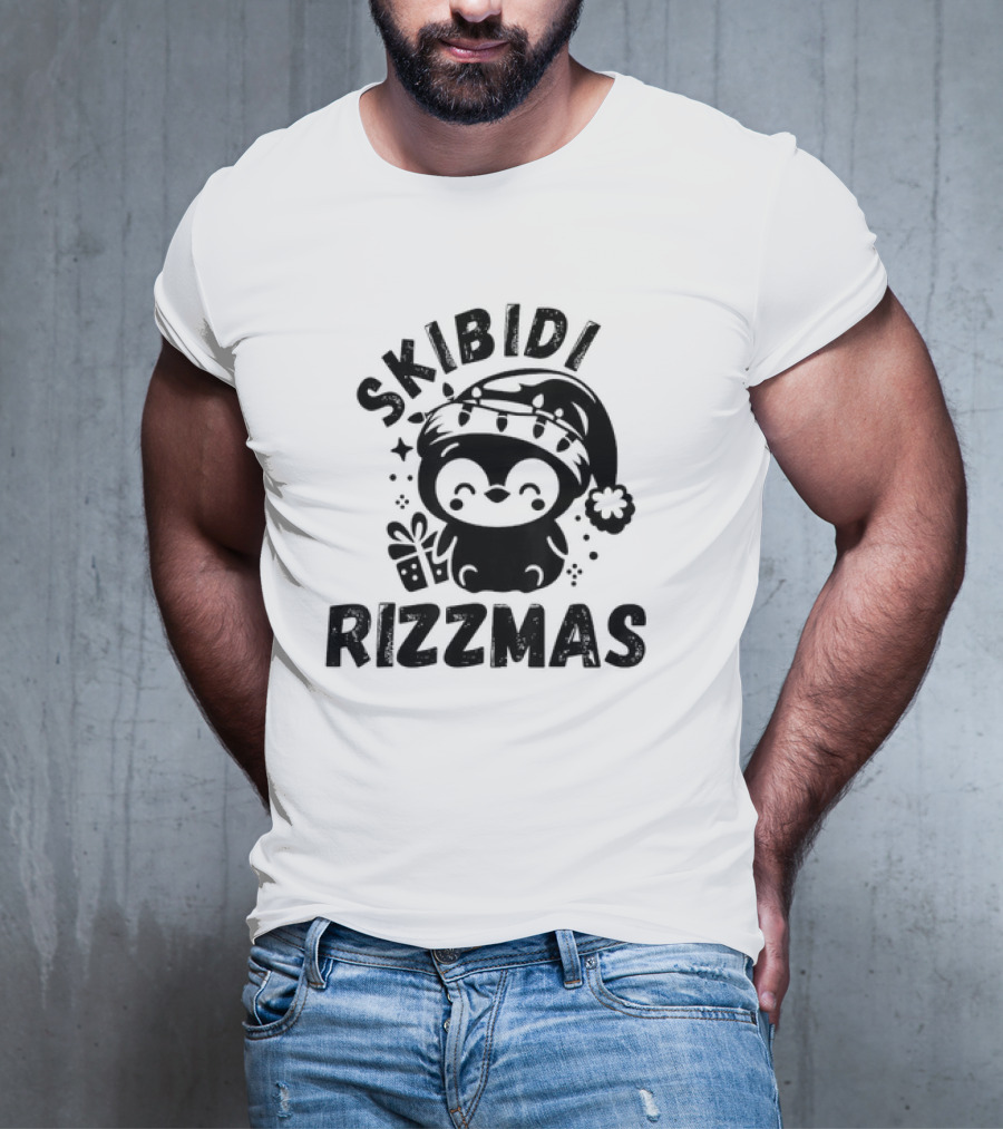 Love Skibidi Rizzmas Christmas Penguin T-Shirt