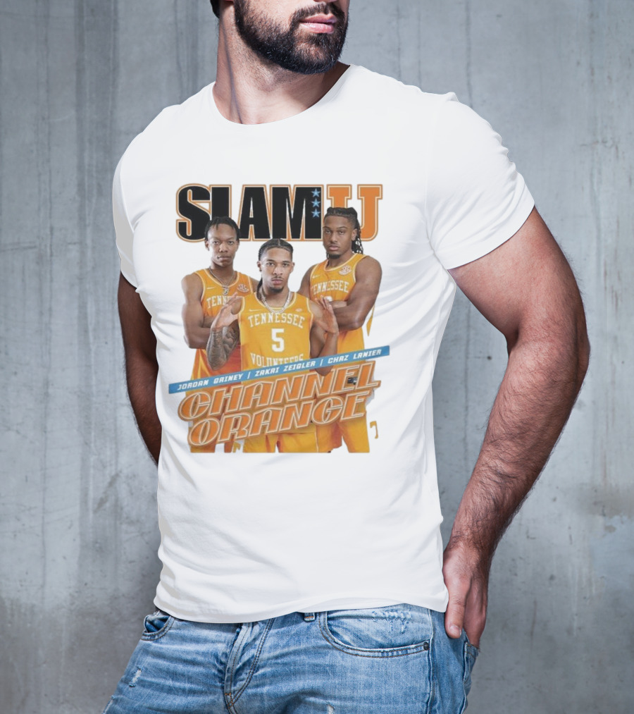 SLAMU Tennessee Volunteers Jordan Gainey Zakai Zeigler Chaz Lanier Channel Orange T-Shirt