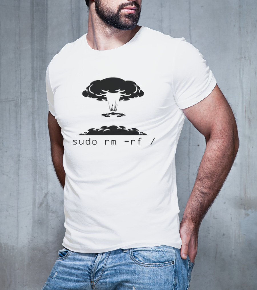 Sudo Rm Rf Kaboom Explosive Powder Barrel Computer Command T-Shirt