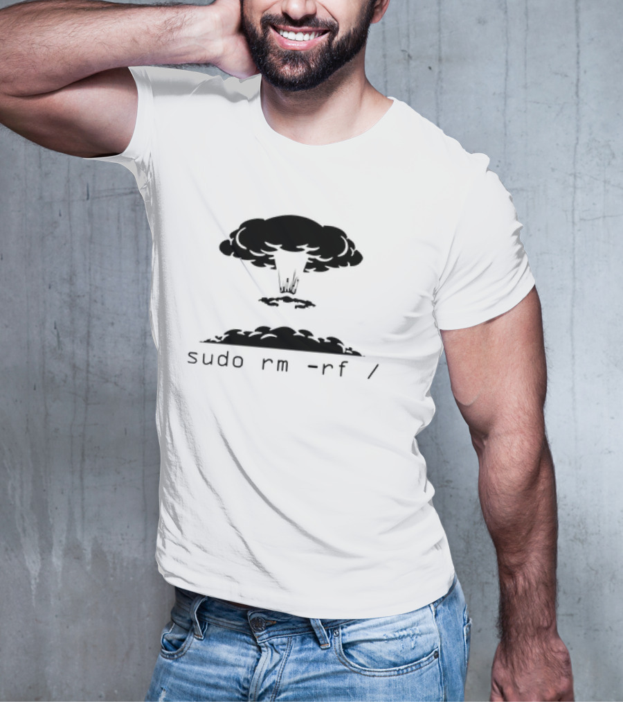 Sudo Rm Rf Kaboom Explosive Powder Barrel Computer Command T-Shirt