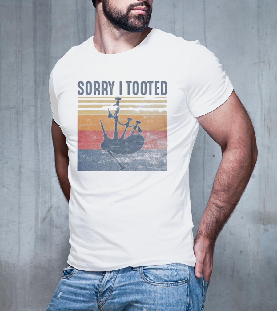 Sorry I Tooted Bagpipe Vintage Retro Stripes T-Shirt