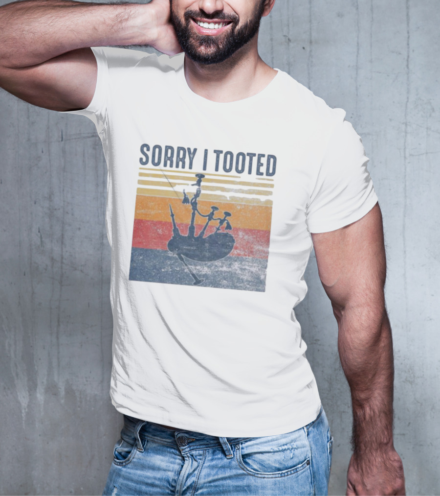 Sorry I Tooted Bagpipe Vintage Retro Stripes T-Shirt
