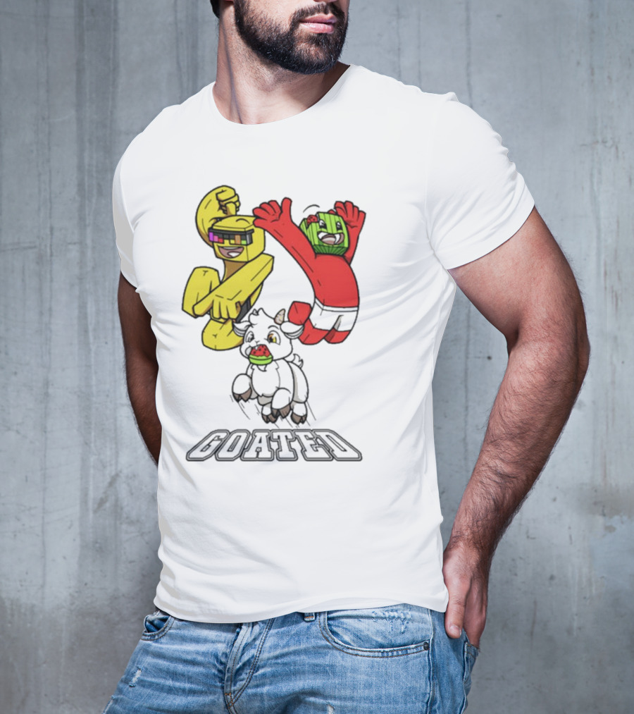 Sunny And Melon Goated Dance Characters With Sunglasses And Watermelon Head T-Shirt