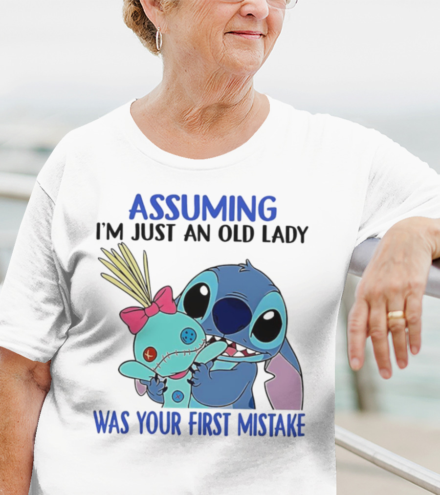 Assuming I'm Just An Old Lady Was Your First Mistake Stitch Holding Voodoo Doll T-Shirt