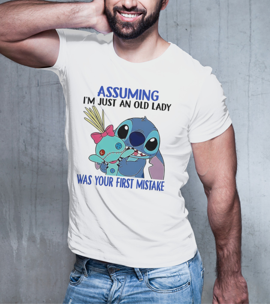 Assuming I'm Just An Old Lady Was Your First Mistake Stitch Holding Voodoo Doll T-Shirt