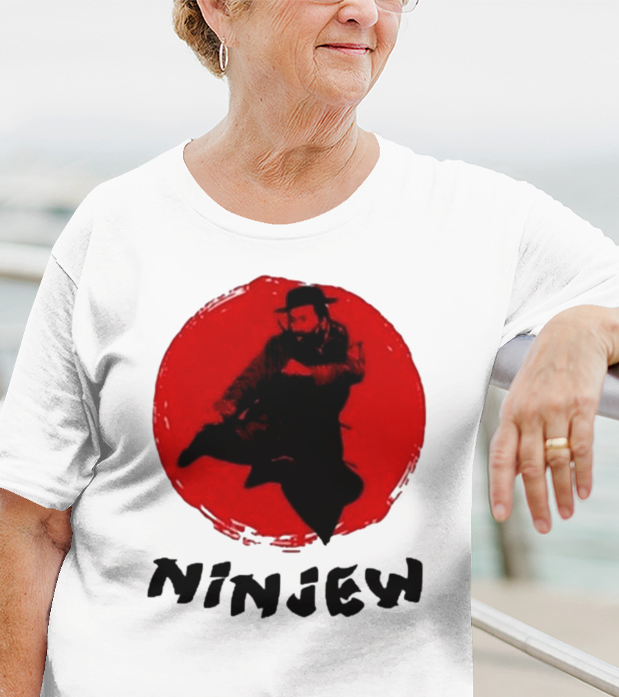 Ninjew Red Circle Kick Martial Arts Style T-Shirt