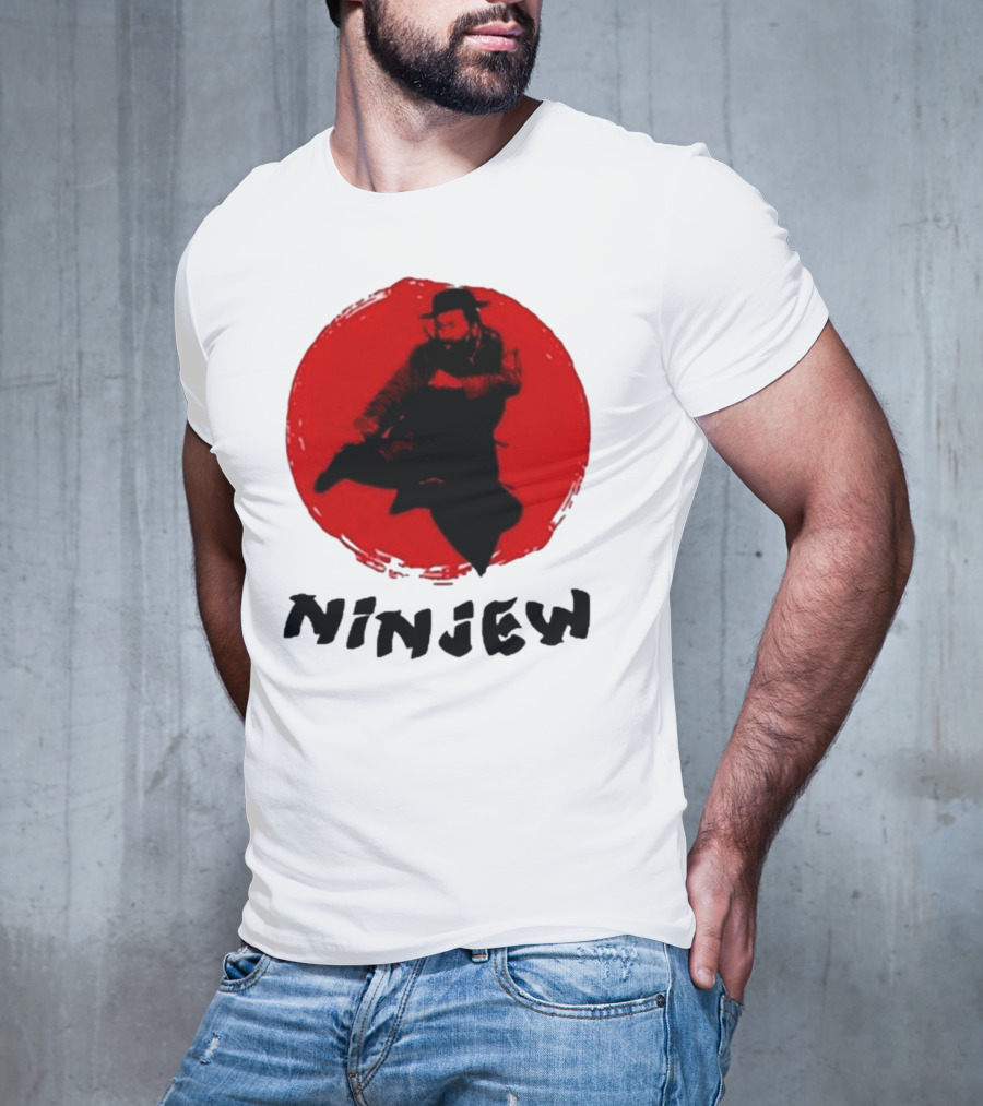 Ninjew Red Circle Kick Martial Arts Style T-Shirt