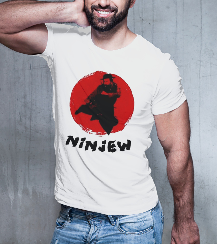 Ninjew Red Circle Kick Martial Arts Style T-Shirt