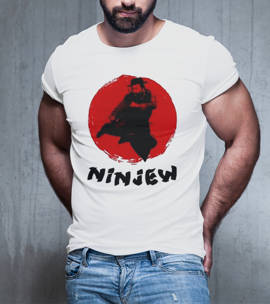 Ninjew Red Circle Kick Martial Arts Style T-Shirt