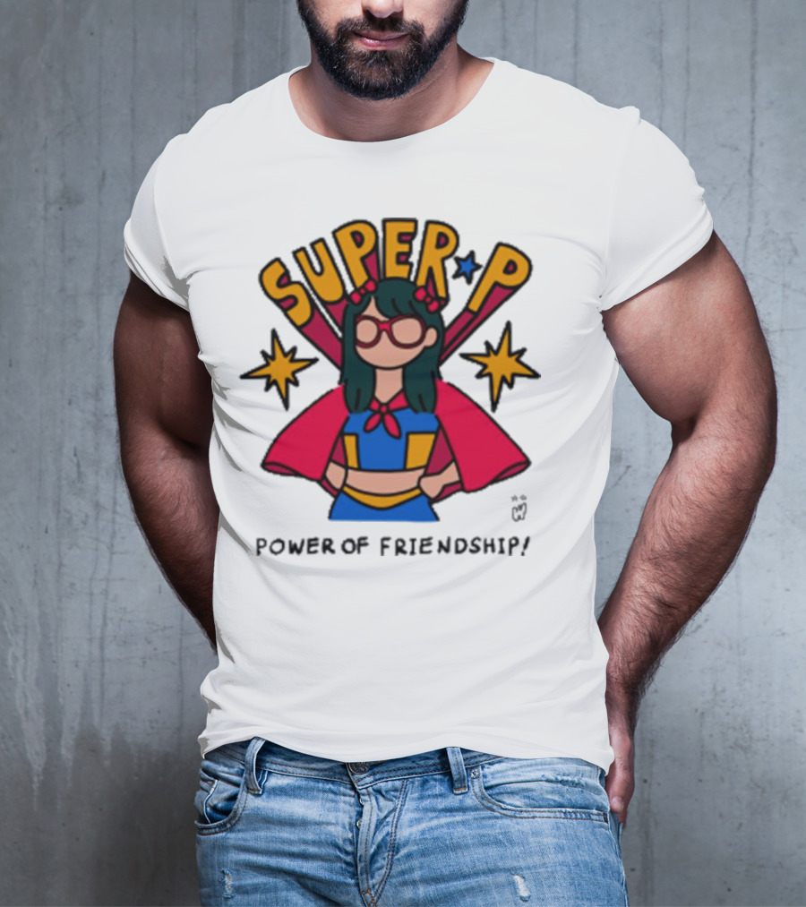Super P Pastel Superhero Cartoon Character Friendship T-Shirt