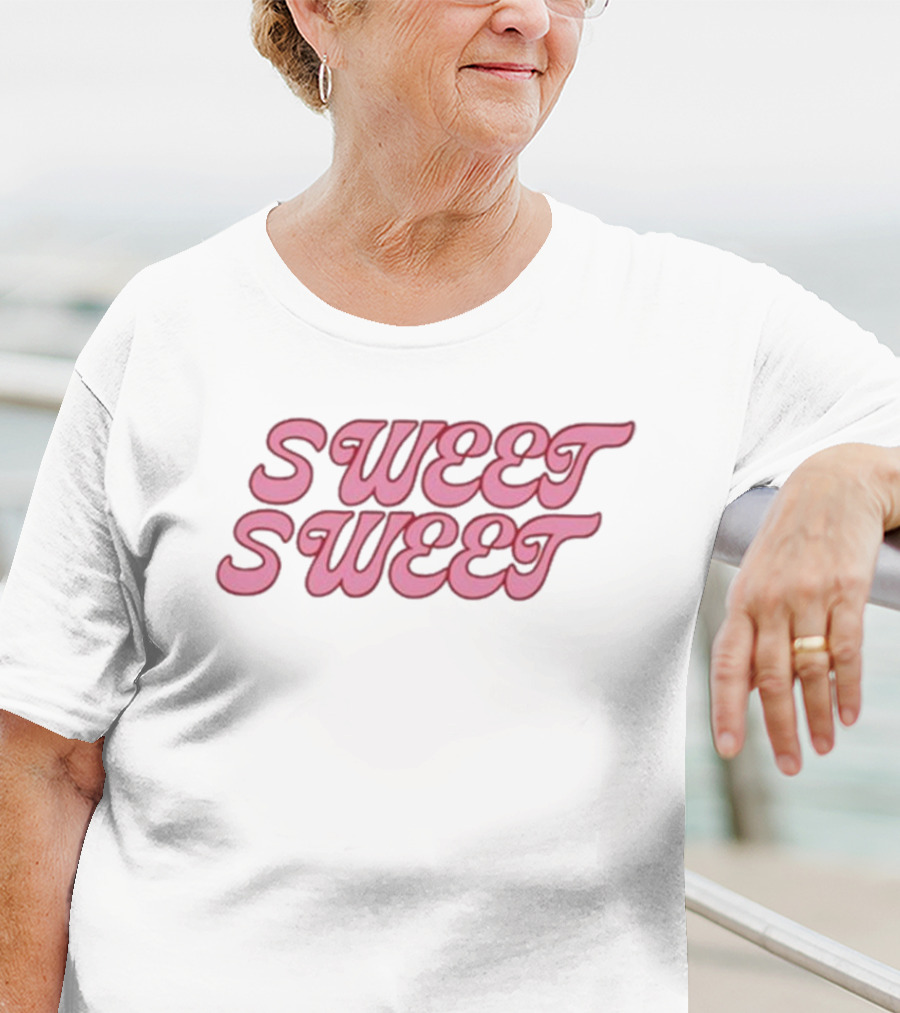 Sweet Sweet Yum Yum Retro Pink Text T-Shirt