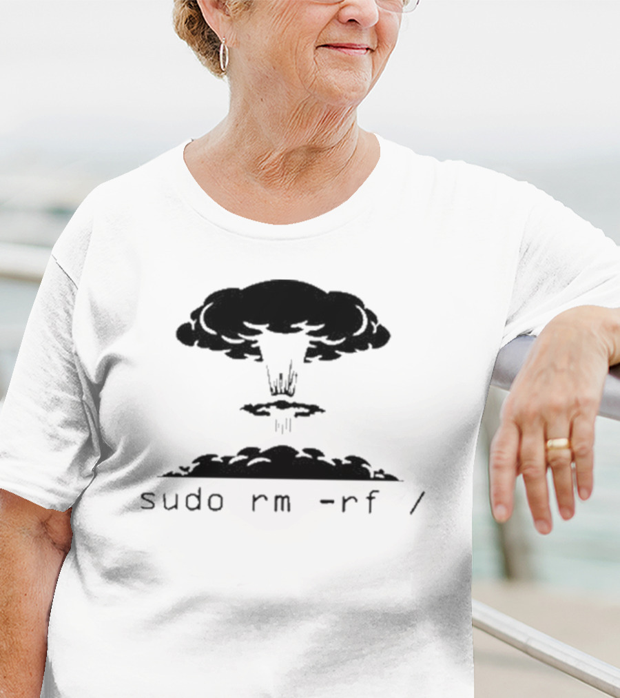 Sysxplore Sudo Rm Rf Kaboom Nuclear Explosion T-Shirt