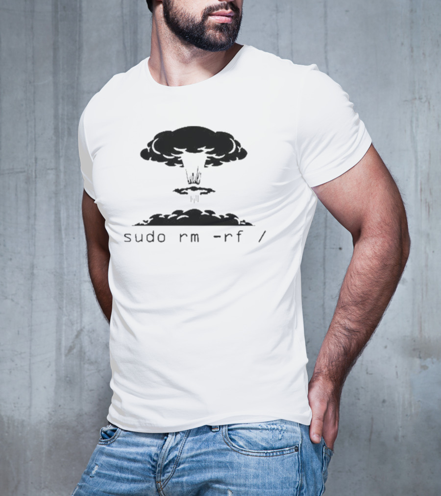 Sysxplore Sudo Rm Rf Kaboom Nuclear Explosion T-Shirt