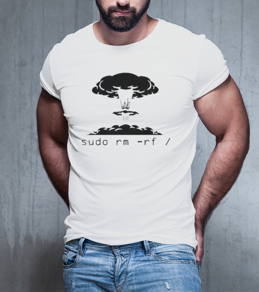 Sysxplore Sudo Rm Rf Kaboom Nuclear Explosion T-Shirt