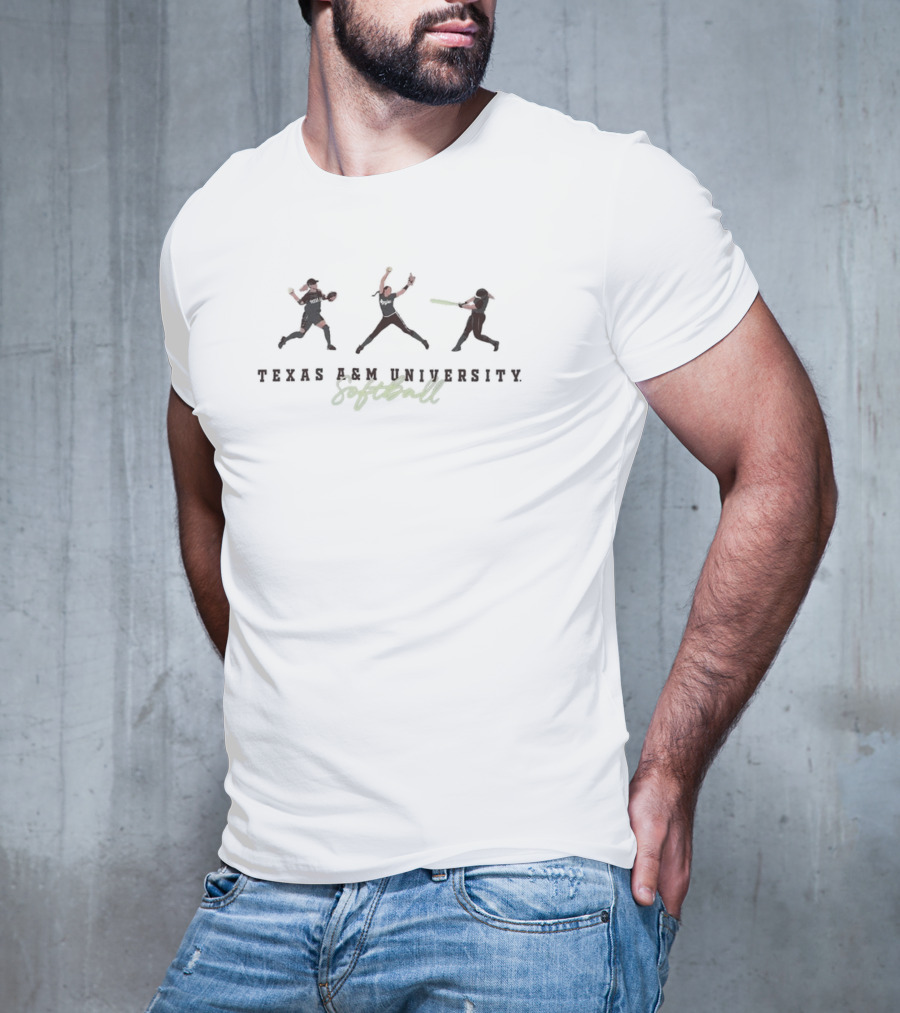 Texas A&M University Baseball Softball Pitcher Batter Fielder T-Shirt