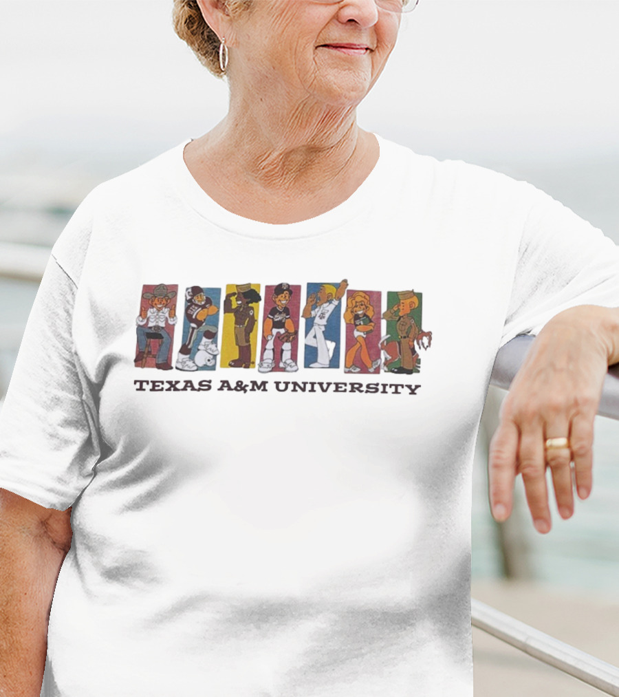 Texas A&M University Diverse Characters Vintage Comic Style T-Shirt