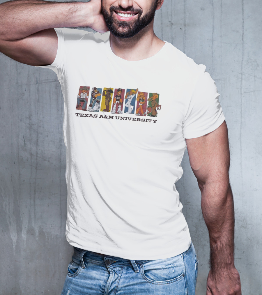 Texas A&M University Diverse Characters Vintage Comic Style T-Shirt