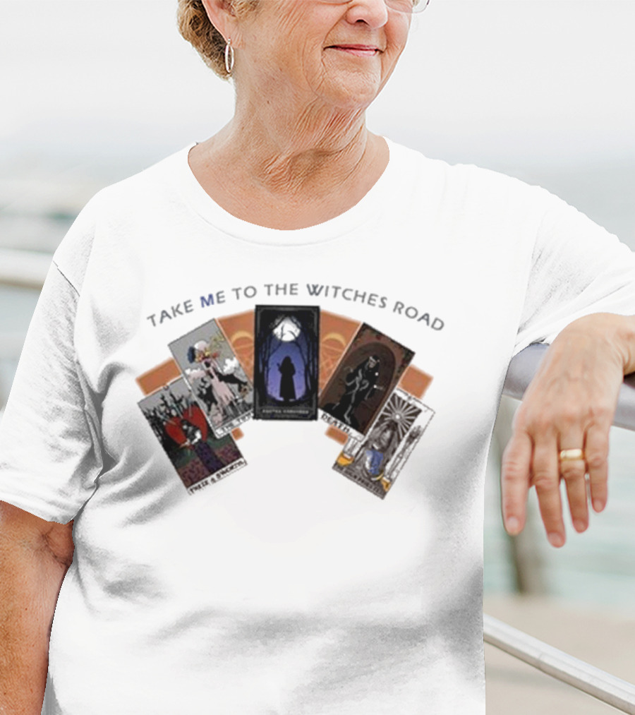 Take Me To The Witches Road Tarot Card Collection With Mystical Figures T-Shirt