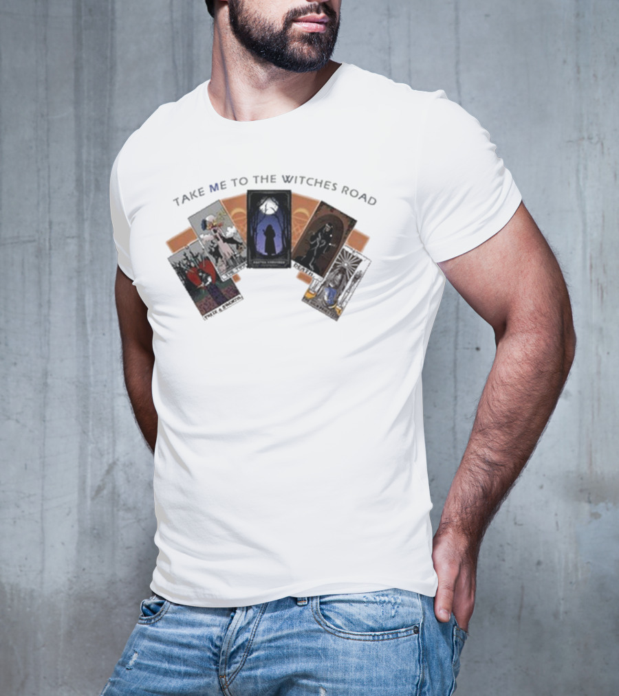 Take Me To The Witches Road Tarot Card Collection With Mystical Figures T-Shirt